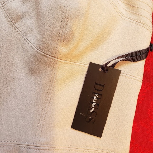 Vera Wang Strapless Corset Tea Length Dress - Picture 7 of 8